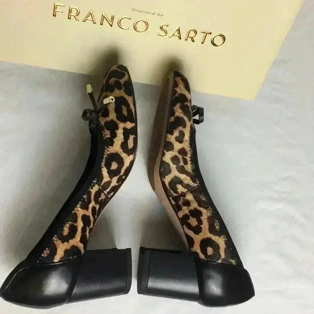 Franco Sarto Block pump heel Leopard Print